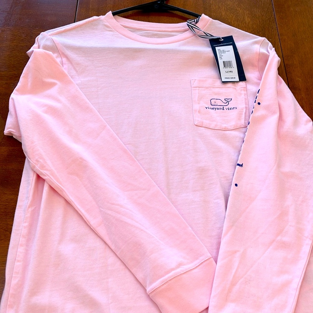 NWT vineyard vines pink t shirt size 16 kids